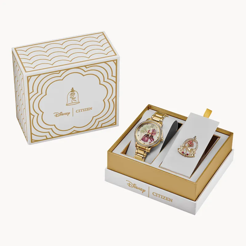 Belle and Beast Gold-Tone Dial Stainless Steel Bracelet Belle and Beast Gold-Tone Dial Stainless Steel Bracelet